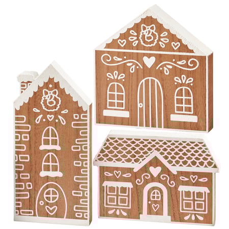 Gingerbread House Chunky Sitter Set - Wood, Resin