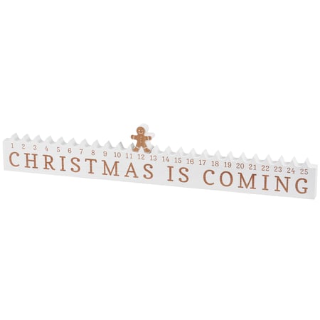Gingerbread Christmas Sitter Countdown - Wood, Ribbon