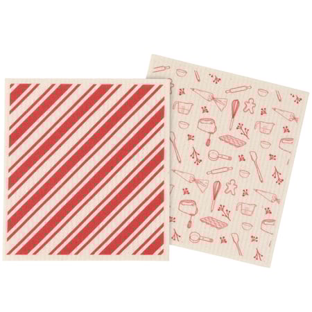 Christmas Baking Swedish Dishcloth Set - Cellulose, Cotton