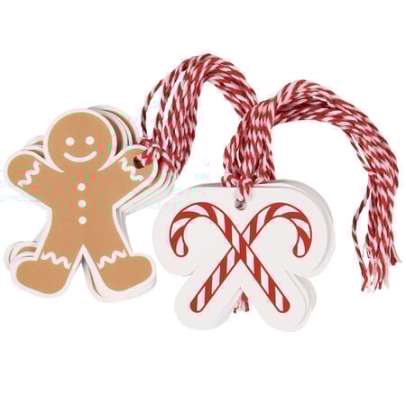 Gingerbread Men Gift Tag Set - Paper, Twine