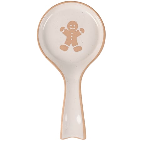 Gingerbread Man Spoon Rest - Stoneware