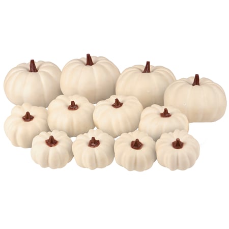 Cream Pumpkin Set - Foam, Plastic