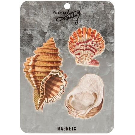 Seashell Magnet Set - Wood, Paper, Metal, Magnet