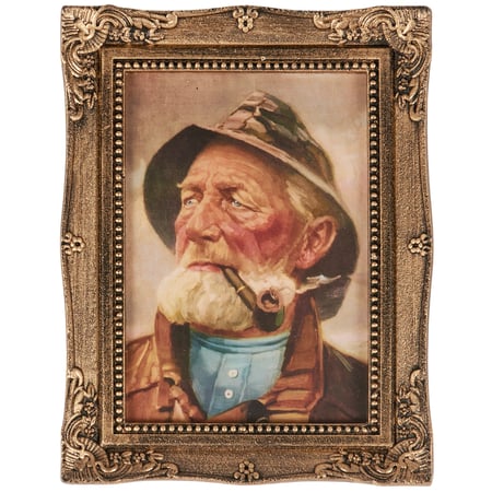Old Fisherman Framed Wall Art - Wood, Paper