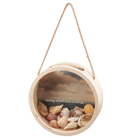 Seashell Story Shell Holder - Wood, Glass, Rope