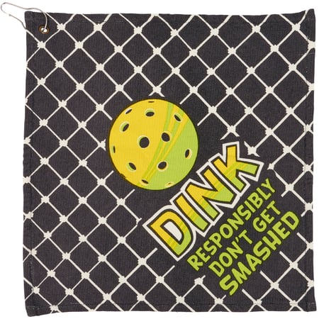 Dink Responsibly Pickleball Towel - Cotton, Terrycloth, Metal