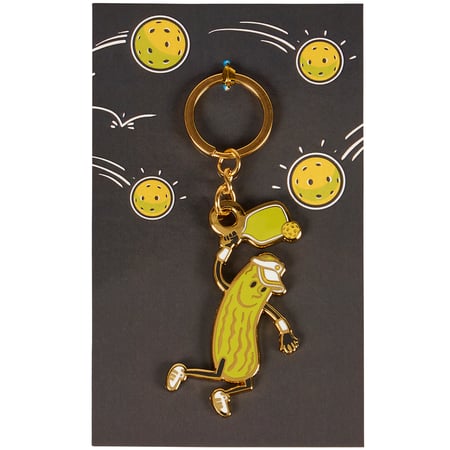 Pickleball Keychain - Metal, Enamel, Paper