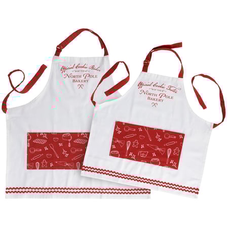 North Pole Bakery Family Apron Set - Cotton, Metal
