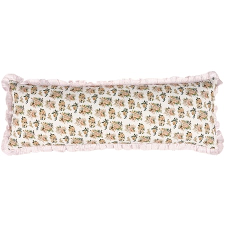 Cabbage Rose Bouquet Pillow - Cotton, Linen, Zipper