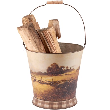 Rural Farmland Bucket - Metal, Paper, Wood