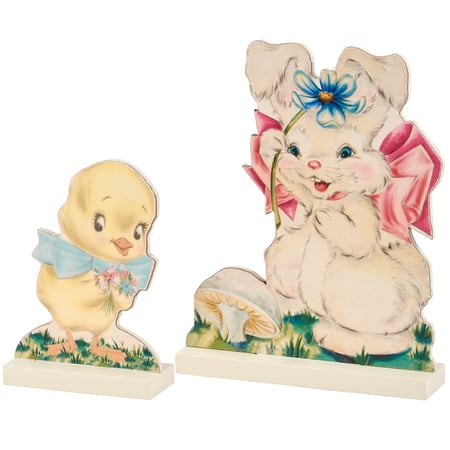 Bunny & Chick Stand Up Set - Wood, Paper
