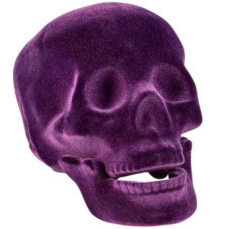Flocked Skull Sitter - Plastic, Flocking