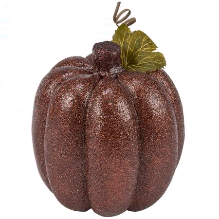 Brown Glitter Pumpkin - Plastic, Glitter