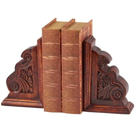 Old World Classic Bookends - Wood