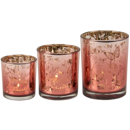 Butterfly Candle Holder Set - Glass