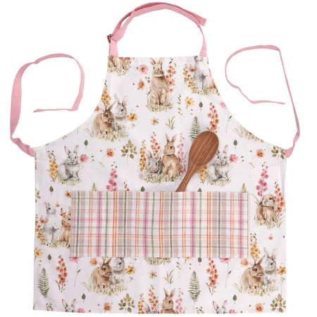 Flower Bunny Apron - Cotton, Metal