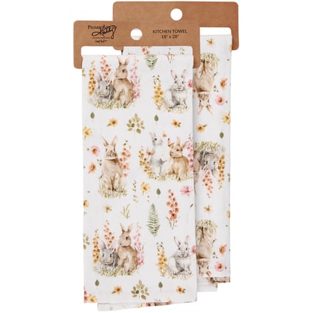 Flower Bunny Kitchen Towel - Cotton