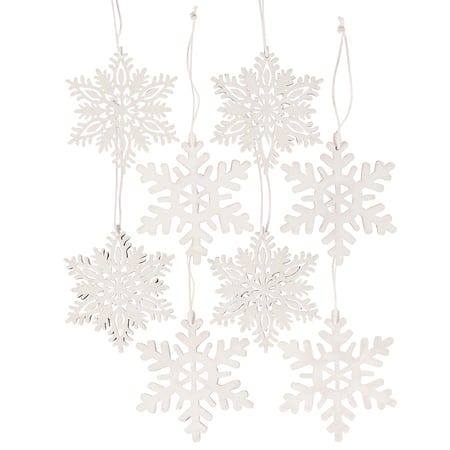 Large Snowflake Ornament Set - Wood, String