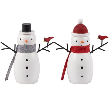Snowmen Figurine Set - Wood, Felt