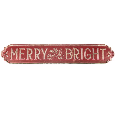 Merry And Bright Wall Decor - Metal