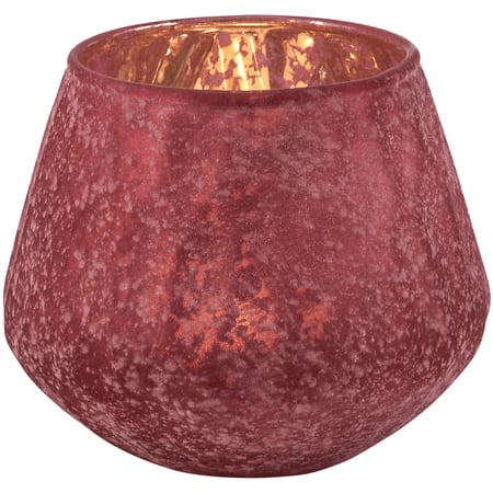Burgundy Candle Holder - Glass