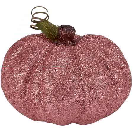 Pink Glitter Pumpkin - Plastic, Glitter