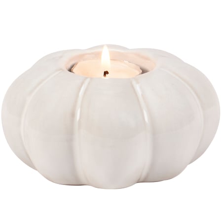 Pumpkin Candle Holder - Stoneware