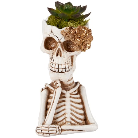Skeleton Pot Figurine - Resin