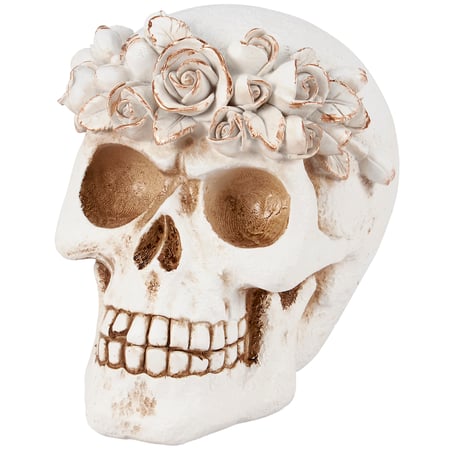Floral Skull Figurine - Resin