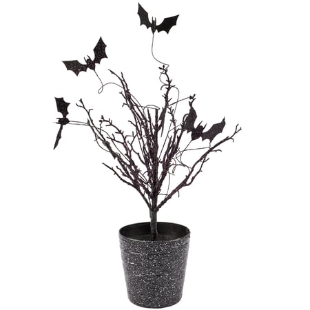 Halloween Bat Planter - Plastic, Paper, Wire, Glitter