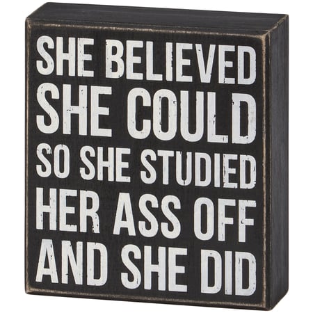 She Believed She Could Box Sign - Wood