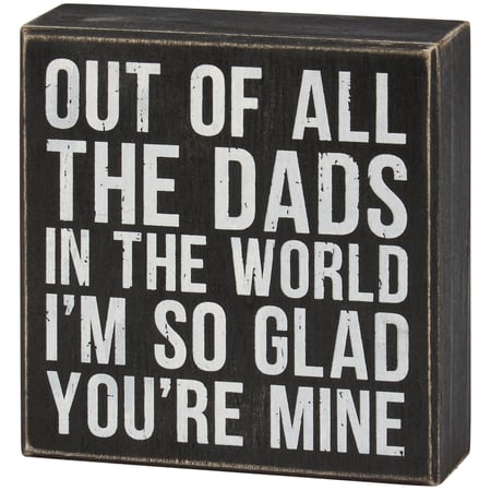 All The Dads Box Sign - Wood