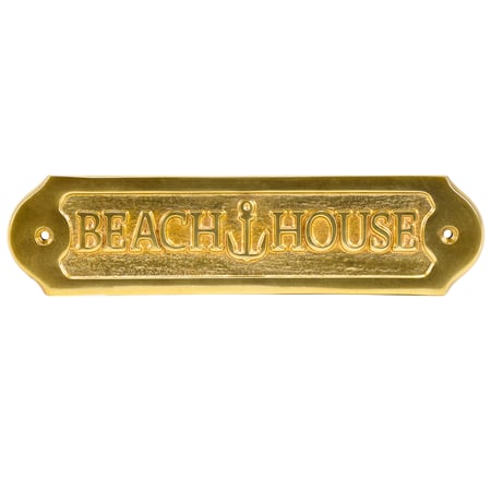 Beach House Door Plaque - Metal