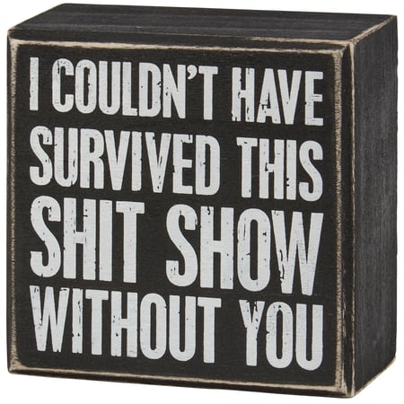 Without You Box Sign - Wood