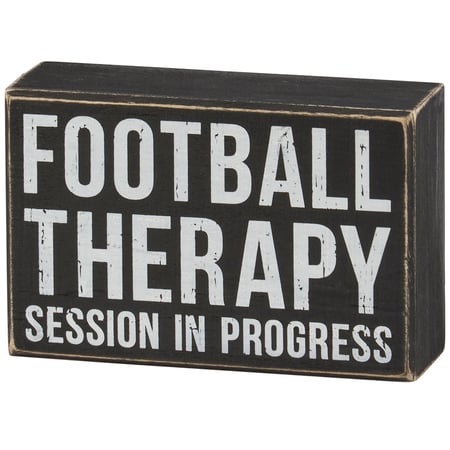 Football Therapy Box Sign - Wood