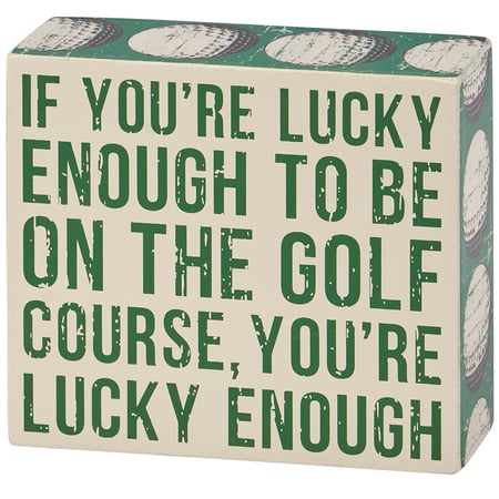 On The Golf Course Box Sign - Wood, Paper