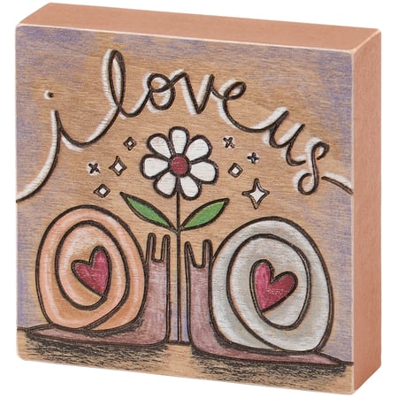 I Love Us Block Sign - Wood