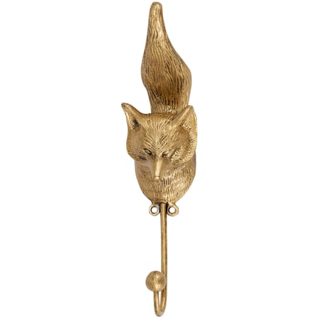 Bronze Fox Wall Hook - Metal
