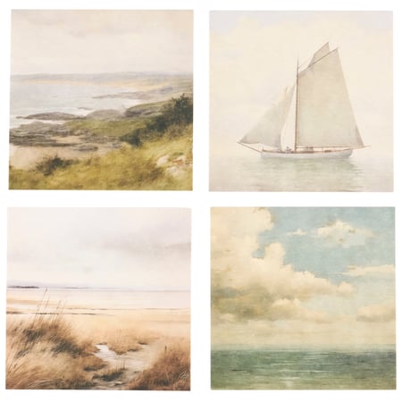 Vintage Coastal Coasters - Paper