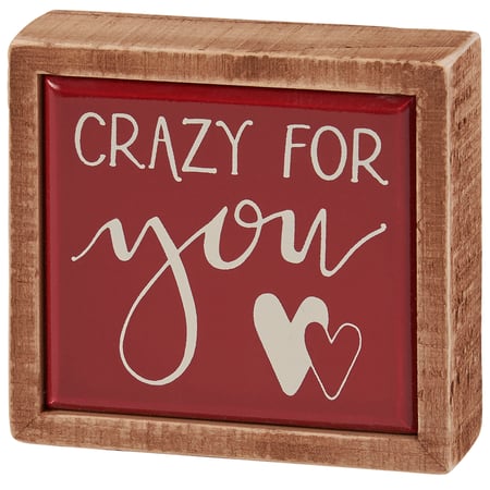 Crazy For You Box Sign Mini - Wood