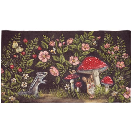 Woodland Friends Rug - Polyester, PVC Skid-Resistant Backing
