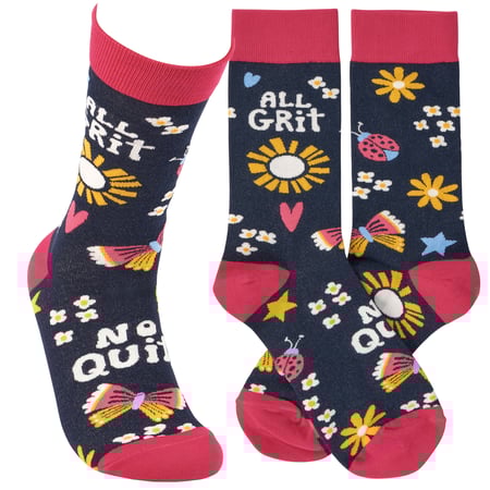 All Grit No Quit Socks - Cotton, Nylon, Spandex