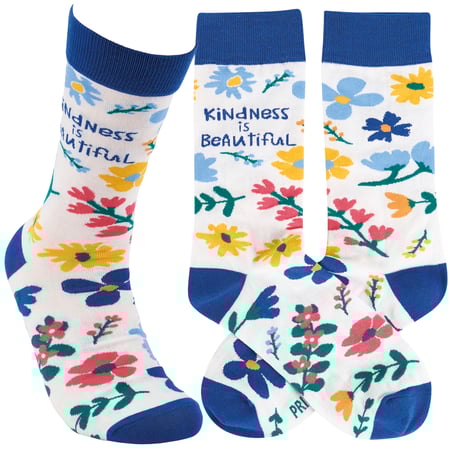 Kindness Is Beautiful Socks - Cotton, Nylon, Spandex