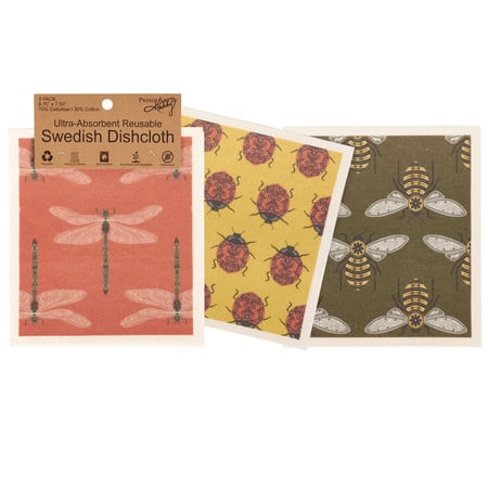 Garden Bug Swedish Dishcloth Set - Cellulose, Cotton