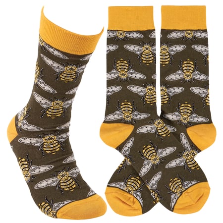 Honey Bee Socks - Cotton, Nylon, Spandex
