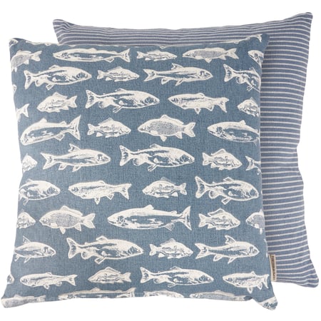 School Of Fish Pillow - Cotton, Zipper