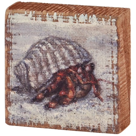 Hermit Crab Block Sign - Wood