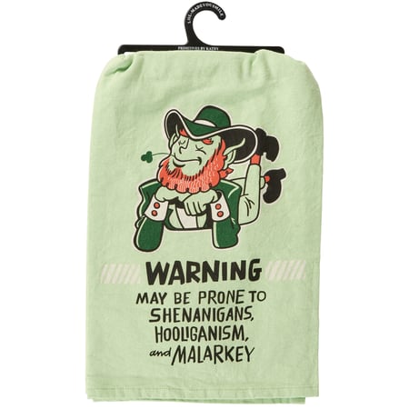 Warning Shenanigans Kitchen Towel - Cotton