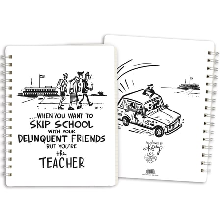 Skip School Spiral Notebook - Paper, Metal