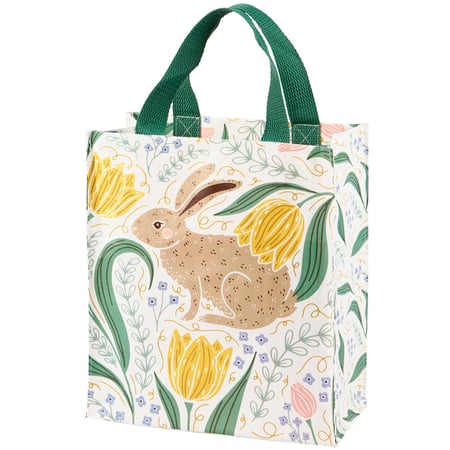 Rabbit Folk Art Daily Tote - Post-Consumer Material, Nylon